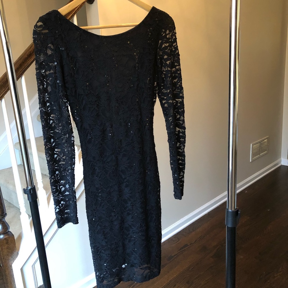 Jump Apparel Black Lace Sequin Dress Sz S